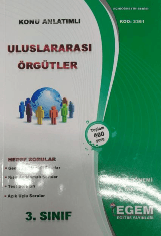 AÖF 3. Sınıf Uluslararası Örgütler Konu Anlatımlı Kod: 3361 Kolektif