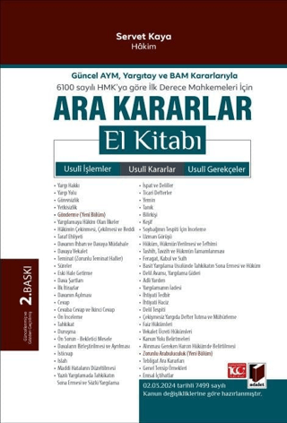 Ara Kararlar El Kitabı (Ciltli) Servet Kaya