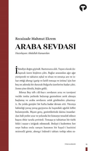 Araba Sevdası Recaizade Mahmut Ekrem