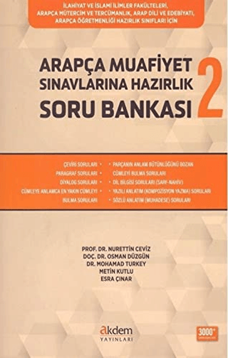 Arapça Muafiyet Sınavlarına Hazırlık Soru Bankası 2 Kolektif