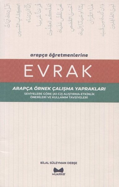 Arapça Öğretmenlerine Evrak Bilal Süleyman Debşe