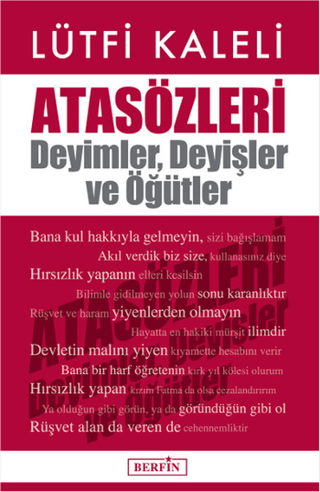 Atasözleri Deyimler Deyişler ve Öğütler %20 indirimli Lütfi Kaleli