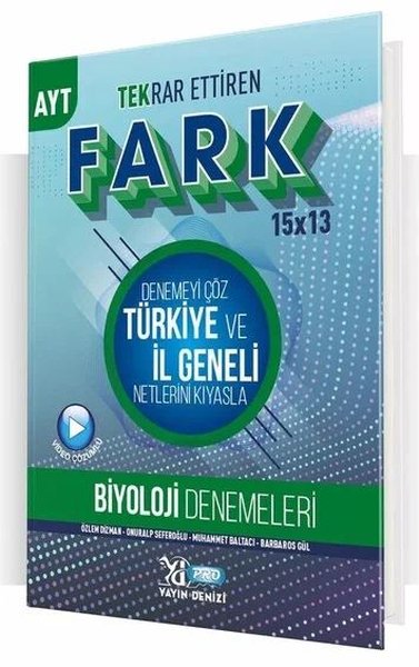 AYT Biyoloji Fark 15x13 Tekrar Ettiren Deneme Kolektif