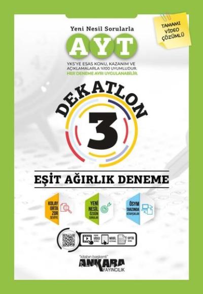 AYT Eşit Ağırlık Dekatlon 3 Deneme Kolektif