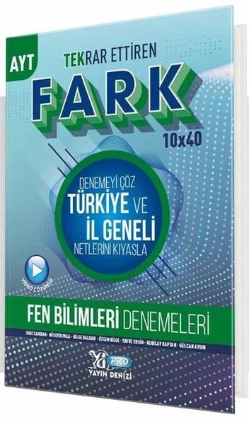 AYT Fen Bilimleri Fark 10x40 Tekrar Ettiren Deneme Kolektif