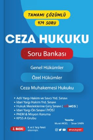 Ceza Hukuku Soru Bankası Sinan Sakin