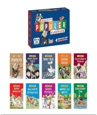 Çocuklar için Popüler Klasikler Set+Soru Kitapçığı - 10 Kitap Takım Ko