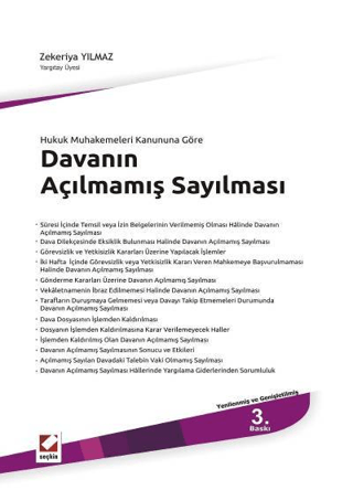 Davanın Açılmamış Sayılması (Ciltli) Zekeriya Yılmaz