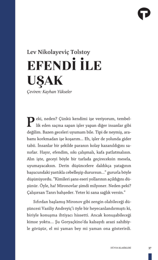 Efendi İle Uşak Lev Nikolayeviç Tolstoy