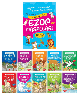 Ezop Masalları Seti (10 Kitap - Büyük Boy) Ezop