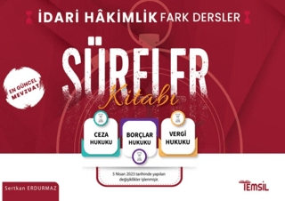 İdari Hakimlik Fark Dersler Süreler Kitabı Sertkan Erdurmaz