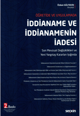 İddianame ve İddianamenin İadesi Özkan Gültekin