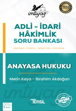 İmtiyaz Adli - İdari Hakimlik Soru Bankası Anayasa Hukuku İbrahim Akdo