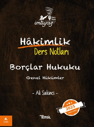 İmtiyaz Borçlar Hukuku Genel Hükümler Hakimlik Ders Notları Ali Sakinc