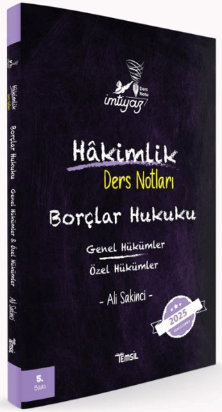 İmtiyaz Borçlar Hukuku Genel Hükümler - Özel Hükümler Hakimlik Ders No