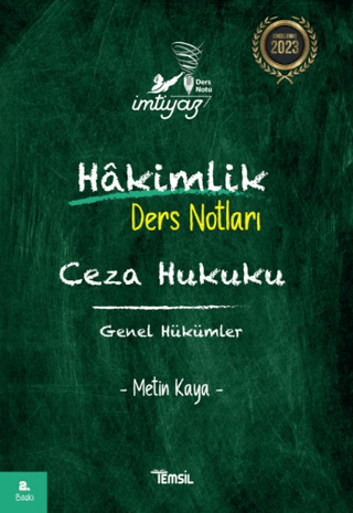 İmtiyaz Ceza Hukuku Genel Hükümler Hakimlik Ders Notları Metin Kaya