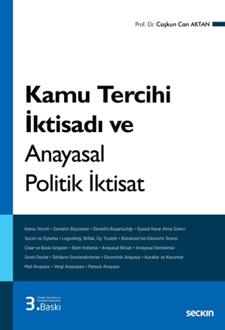 Kamu Tercihi İktisadı ve Anayasal Politik İktisat Coşkun Can Aktan