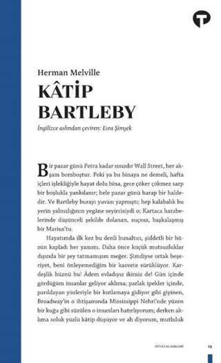 Katip Bartleby Herman Melville