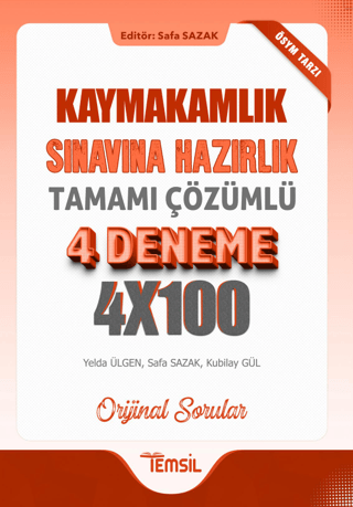 Kaymakamlık Sınavına Hazırlık Tamamı Çözümlü 4 Deneme Yelda Ülgen