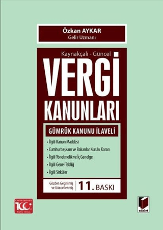 Kaynakçalı-Güncel Vergi Kanunları Özkan Aykar