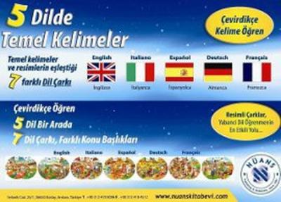 Kelime Çarkları Seti - 5 Dilde Temel Kelimeler (İngilizce,Almanca,İspa