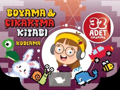 Kodlama - Boyama & Çıkartma Kitabı - 32 Adet Çıkartma Kolektif