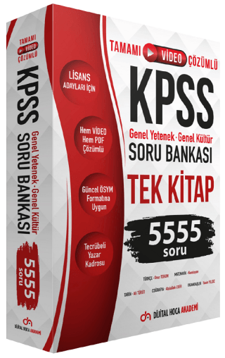 KPSS Genel Yetenek Genel Kültür Tamamı Çözümlü 5555 Soru Bankası Ali T