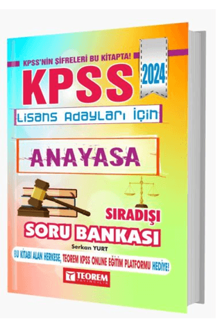 2024 KPSS Lisans Anayasa Sıradışı Soru Bankası Muhammed Uğur