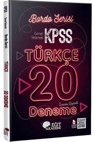 KPSS Türkçe Tamamı Çözümlü 20 Bordo Deneme Kolektif