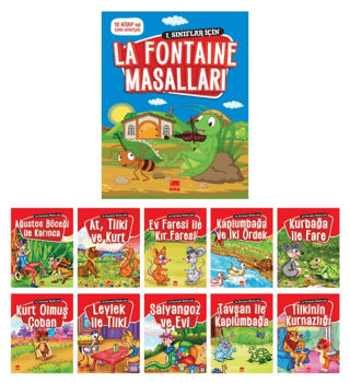 La Fontaine Masalları (10 Kitap Takım - Küçük Boy) (Ciltli) Jean de la