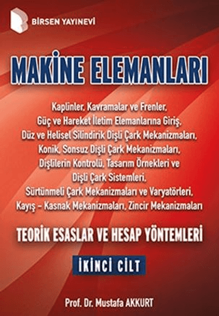 Makine Elemanları Cilt: 2 %20 indirimli Mustafa Akkurt