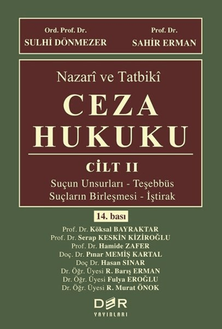 Nazari ve Tatbiki Ceza Hukuku Cilt 2 (Ciltli) Sulhi Dönmezer