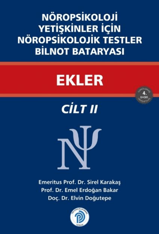 Ekler - Nöropsikoloji Yetişkinler İçin Nöropsikolojik Testler Cilt 2 E