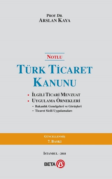 Yeni Türk Ticaret Kanunu (Ciltli) %10 indirimli Arslan Kaya