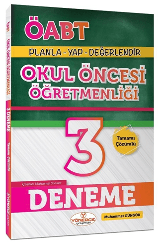 ÖABT Okul Öncesi Öğretmenliği 3 Deneme Çözümlü Muhammet Güngör