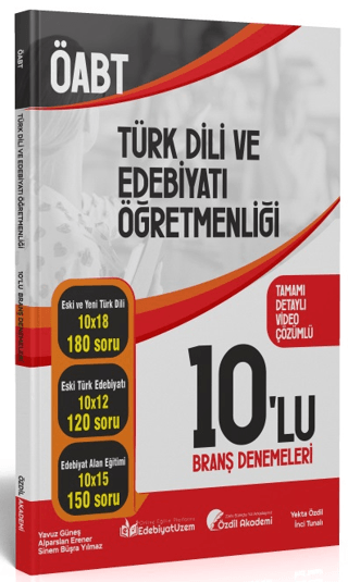 ÖABT Türk Dili ve Edebiyatı 10 Deneme Çözümlü Yekta Özdil