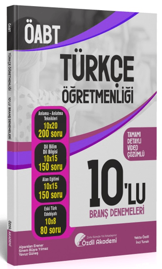 ÖABT Türkçe Öğretmenliği 10 Deneme Çözümlü Yekta Özdil