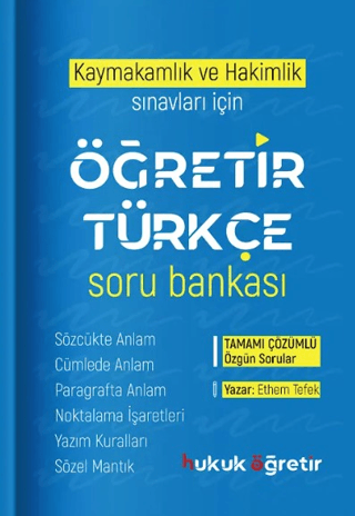 Öğretir Kaymakamlık ve Hakimlik Sınavları için Türkçe Soru Bankası Eth