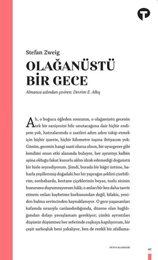 Olağanüstü Bir Gece Stefan Zweig