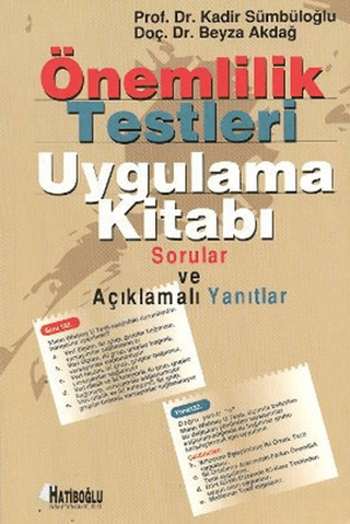 Önemlilik Testleri Uygulama Kitabı Kadir Sümbüloğlu