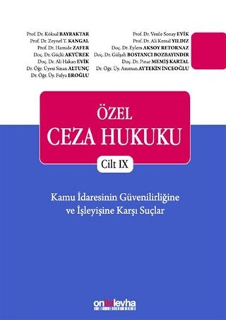 Özel Ceza Hukuku Cilt 9 (Ciltli) Eylem Aksoy Retornaz