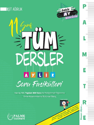 Palmetre 11. Sınıf Eşit Ağırlık Tüm Dersler Aylık Çalışma Fasikülleri 