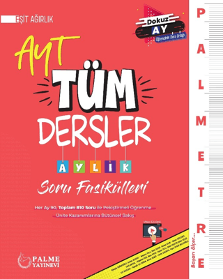 Palmetre AYT Eşit Ağırlık Tüm Dersler Aylık Çalışma Fasikülleri Kolekt