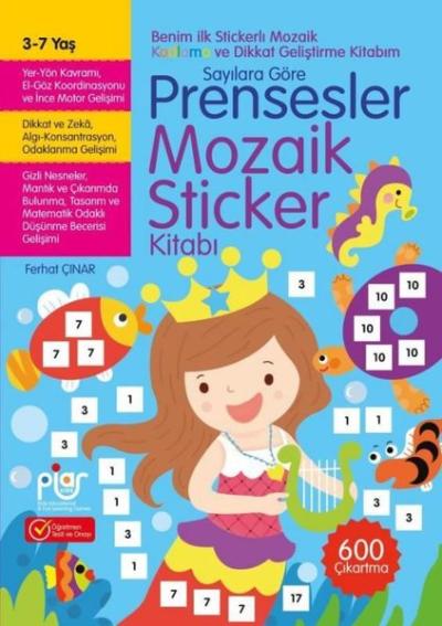 Prensesler Mozaik Sticker Kitabı Sayılara Göre 3 - 7 Yaş Ferhat Çınar