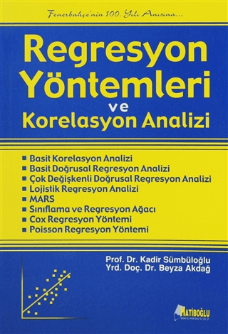 Regresyon Yöntemleri ve Korelasyon Analizi %5 indirimli Kadir Sümbüloğ