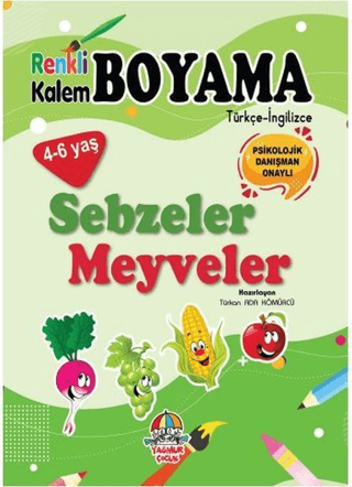 Renkli Kalem Boyama / Sebzeler - Meyveler Türkan Ada Kömürcü