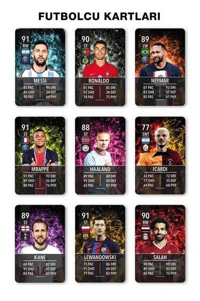 Sahanın Yıldızları Futbolcu Kartları - 18 Kart Kolektif