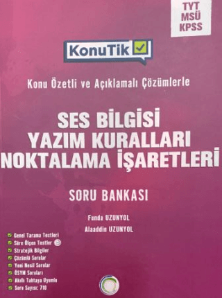 Ses Bilgisi, Yazım Kuralları, Noktalama İşaretleri Konu Tik Soru Banka