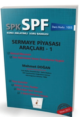 SPK - SPF Sermaye Piyasası Araçları 1 Konu Anlatımlı Soru Bankası Mehm