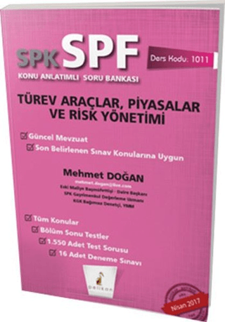 SPK - SPF Türev Araçlar,Piyasalar ve Risk Yönetimi Konu Anlatımlı Soru